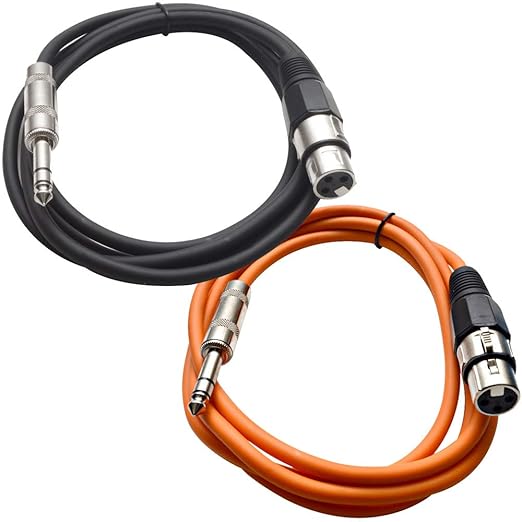 Seismic Audio - SATRXL-F6-2 Pack of 6 Foot 1/4 Inch TRS to XLR Female Patch by SeismicAudio