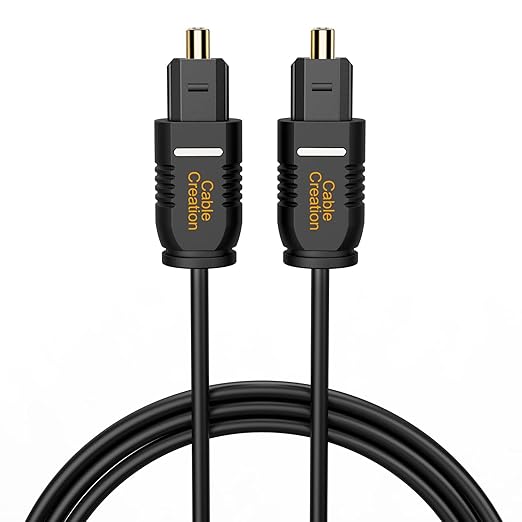 CableCreation Optical Digital Audio Cable 15FT, Thin Fiber Optic Toslink Gold by CableCreation