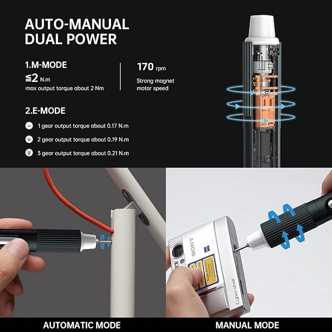 JAKEMY Electric Mini Laptop Screwdriver Repair Tool Kit Cordless Torque Power - Image 6