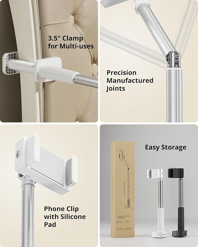 Phone Holder for Bed, 360° Rotation Cell Phone Stand, Flexible Long Arm - Image 5