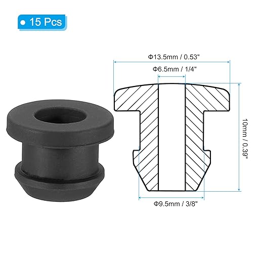 PATIKIL 9.5mm / 3/8 Inch Drill Hole, 1/4 Inch ID Rubber Grommets - Image 2