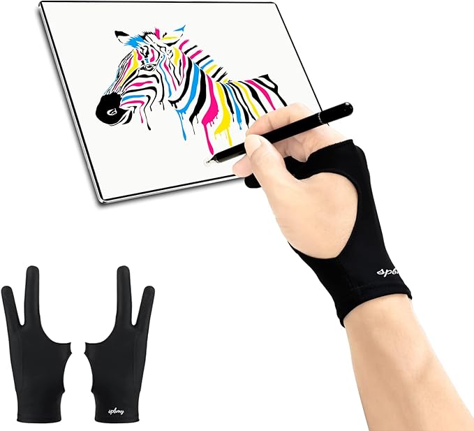 SPBMY Drawing Glove 2 Pack, Two-Finger Artist Glove - Image 8