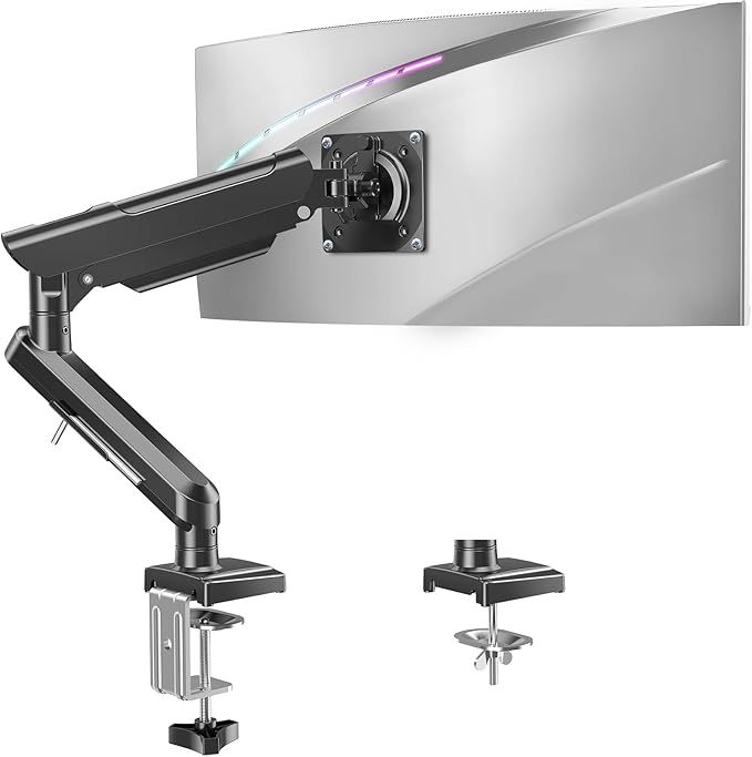 Single Monitor Mount for 22 24 27 32 inch Screen, Gas Spring Arm Holds 4.4-22 by MOUNTUP