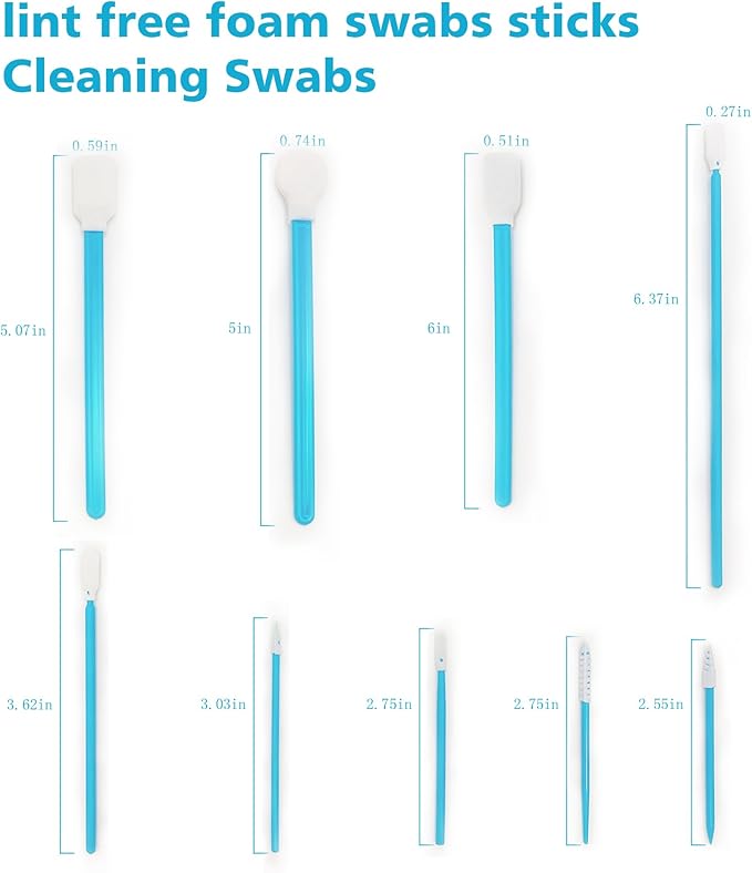 Lint-Free Foam Swab Sticks, Foam Tip Cleaning Swab Kit - Image 2