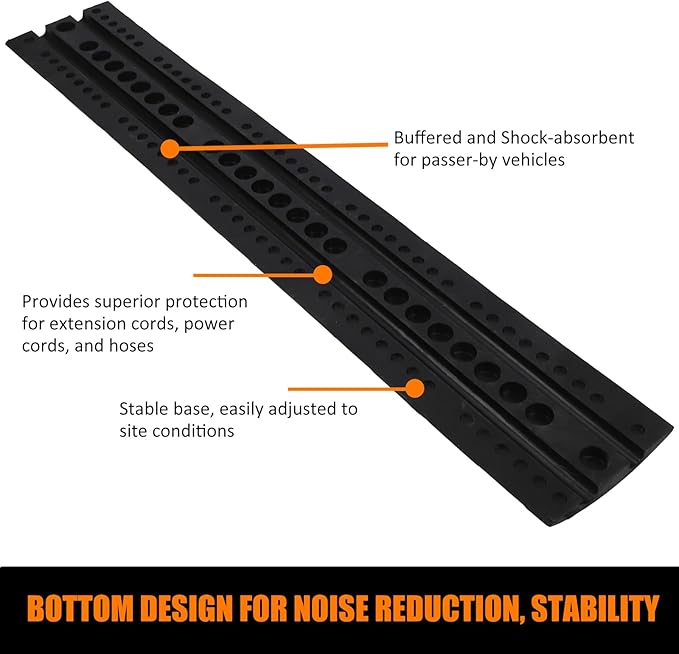 Heavy Duty Speed Bumps for Driveway, 2 Pack 6Ft Rubber Speed Bumps, 2 Channel - Image 6
