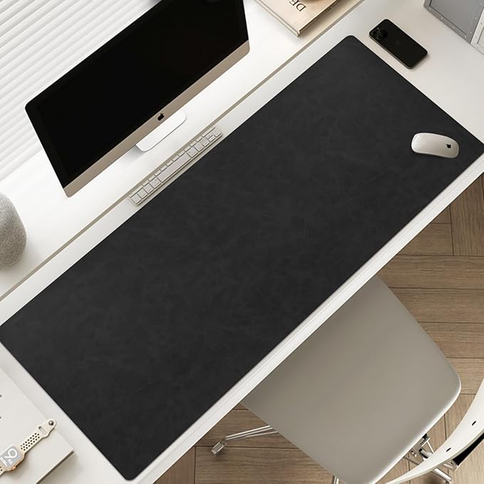 Leather desk pad for computer and laptops, Large mouse pad and keyboard mat by Metuihandmadehomedecoration
