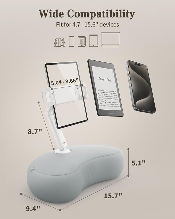 SAIJI Kindle Pillow Stand, Lap Beanbag iPad Stand Compatible - Image 6