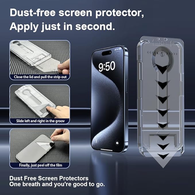 OneFish Screen Protector for Iphone 14Plus/13Pro Max, HD Clarity Tempered Glass - Image 2