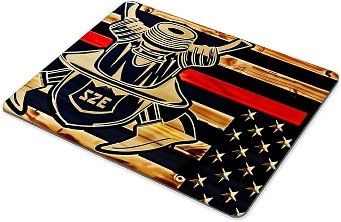 Firefighter American Flag 001 Mouse pad Customized Mousepad Non-Slip Rubber - Image 4