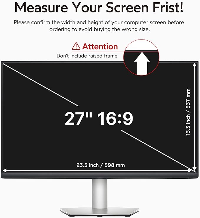 BERSEM 27 inch Removable Computer Privacy Screen Filter - Image 6