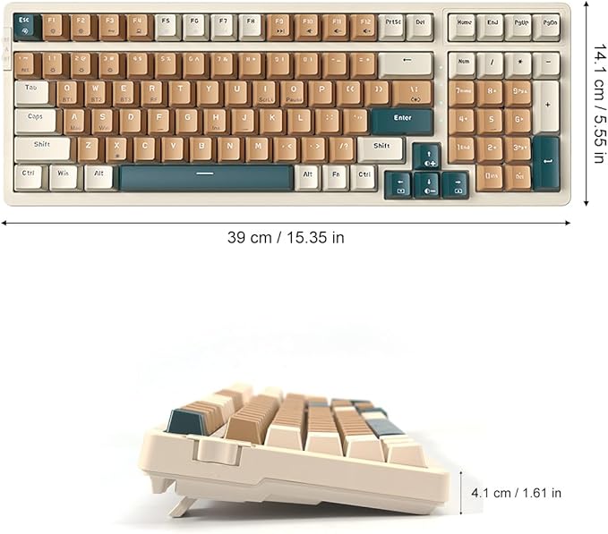 Wireless Mechanical Keyboard, Triple Mode 2.4G/USB-C/BT Gaming Keyboards 100 - Image 2
