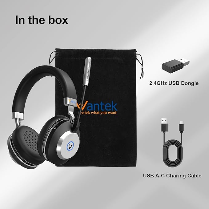Wantek Wireless Headset with Microphone - Image 7