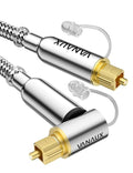 VANAUX 90-Degree Optical Audio Cable 10FT, Premium Fiber Optic Toslink by VANAUX