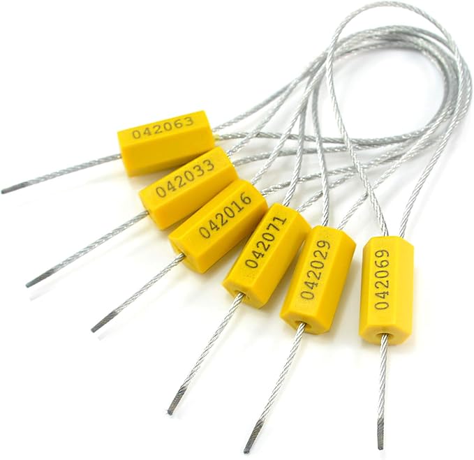Leadseals 100 Steel Cable Seals Metal Security Seal Numbered Metal Truck by LeadSeals