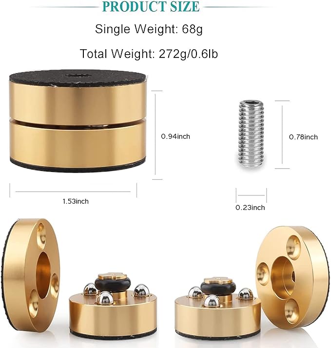 Audiocrast HiFi Speaker Spikes Stand Feet Shock Absorber Feet Pads Isolation - Image 8