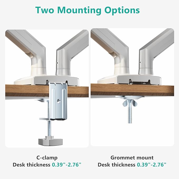 WALI Dual Monitor Stand for 17-32 inch Screens, Dual Monitor Arms for 2 - Image 7