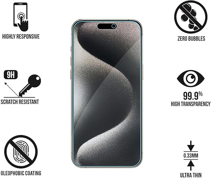 3Pack Screen Protector for iPhone 15Pro Max/iPhone 15Plus 6.7inch 9H+ Anti Blue - Image 6