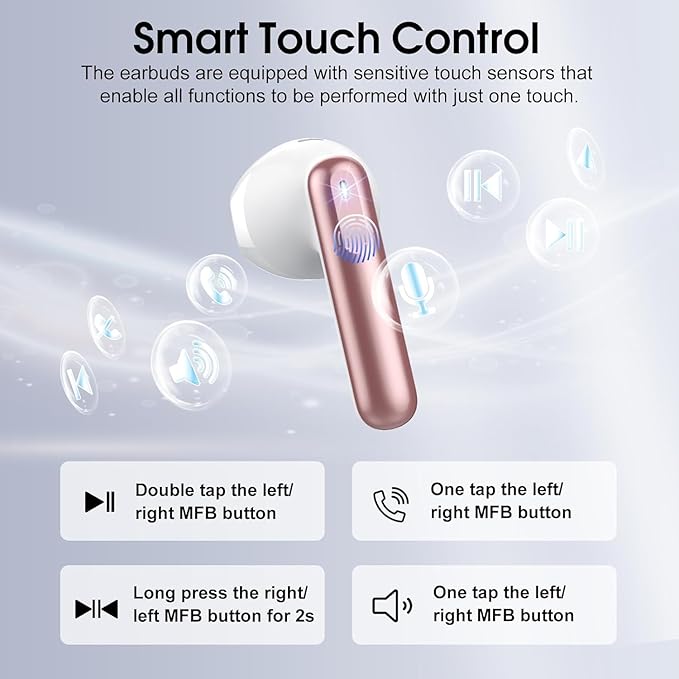 Wireless Earbuds, 40H Ultralight in-Ear Buds, IP7 Waterproof Earphones - Image 5