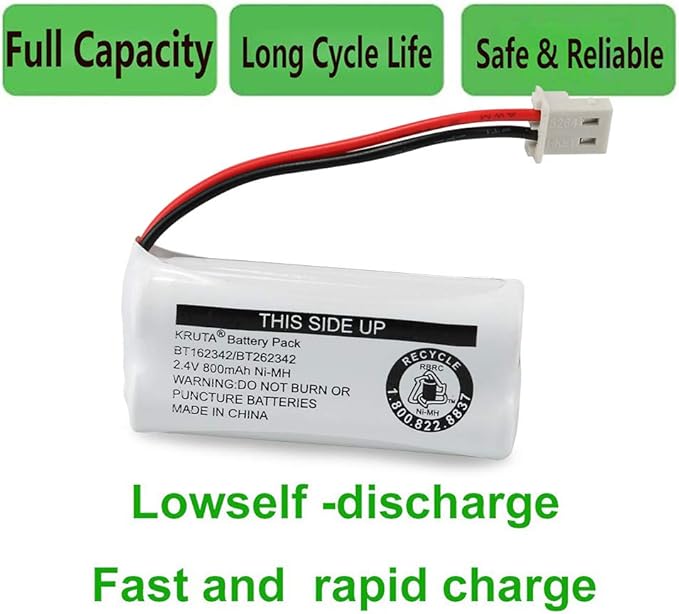 Kruta BT162342 BT262342 2.4v 800mah Cordless Phone Batteries Compatible - Image 6