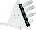USB 3.0 Hub, 4 Port USB Hub Tower, 2ft Cable USB Splitter by JoyReken
