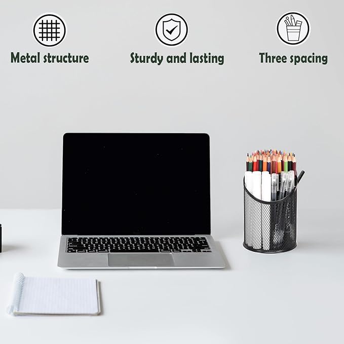 2 Pack Mesh Pencil Holder Pen Cup - Image 6