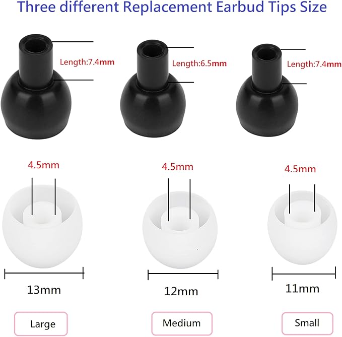 36 Pieces Medium Earbud Tips Soft and Comfortable Ear Bud Replacement Pieces - Image 2