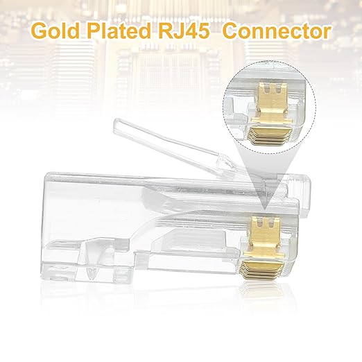 MECCANIXITY 30pcs Cat6 RJ45 Pass Through Connectors, RJ45 Connector 8P8C Gold - Image 3