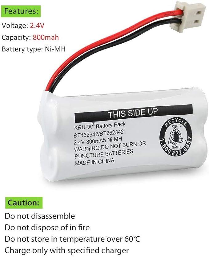 Kruta BT162342 BT262342 2.4v 800mah Cordless Phone Batteries Compatible - Image 3
