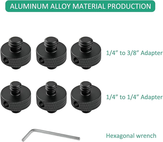 Camera Mount Screw 1/4" Male to 1/4" Male & 1/4" to 3/8" Tripod Screw Adapter - Image 7