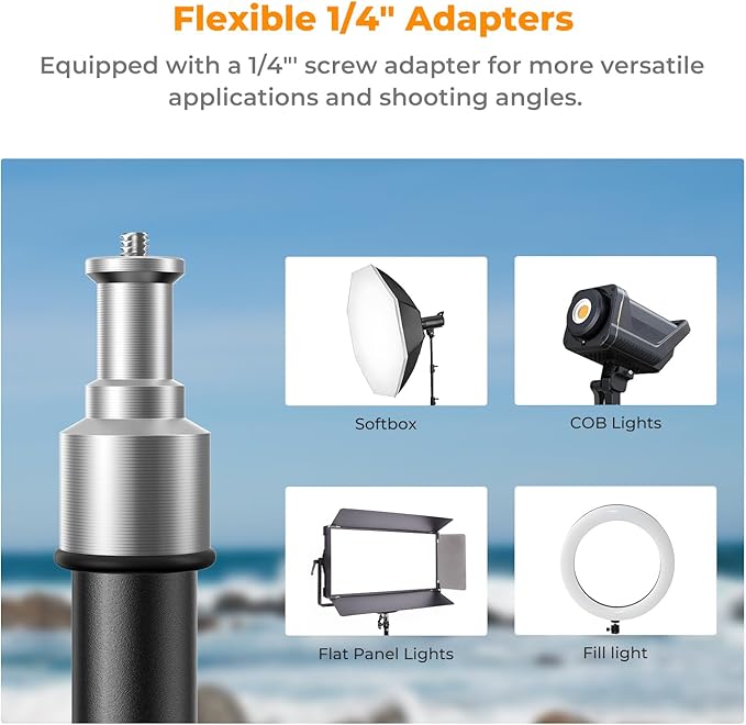 K&F Concept Light Stand for Photography, 7.5ft/2.3M Portable Extendable Photo - Image 2