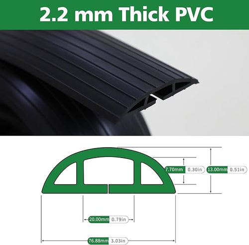 10ft Floor Cable Cover Heavy Duty PVC Cord Cover Wire Cover to Prevent Trip - Image 2