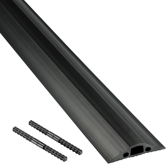 D-Line 6ft Floor Cord Cover, Made in USA Linkable Cable Protector, Hide by D-LineUSAinc