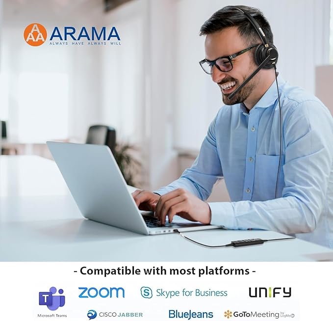 Headset with Microphone Noise Cancelling & Audio Controls Ultra Comfort - Image 8