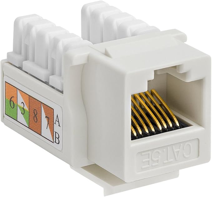 Cmple - 10 Pack Cat5e Keystone Jack Insert Punch Down RJ45 Connectors RJ45 - Image 2