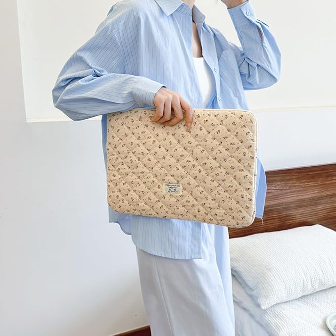 Puffy Laptop Sleeve 13-15.6 Inch Cute Quilted Laptop Protective Case Padded - Image 2