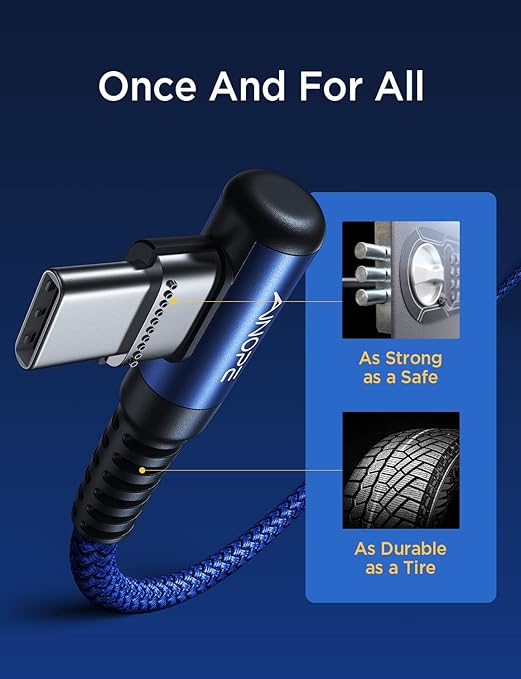 AINOPE Type C Cable 3.1A C Charger Cable Fast Charging Right Angle, Durable - Image 7