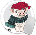 Cute Pig Round Mouse pad Customized Mousepad Non-Slip Rubber Base Mouse Pads by Goodsprout