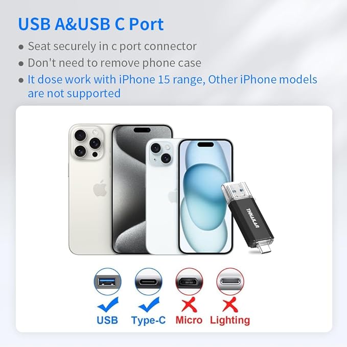 Thkailar USB C Thumb Drive 128GB OTG USB 3.1 Flash Drive Dual - Image 6
