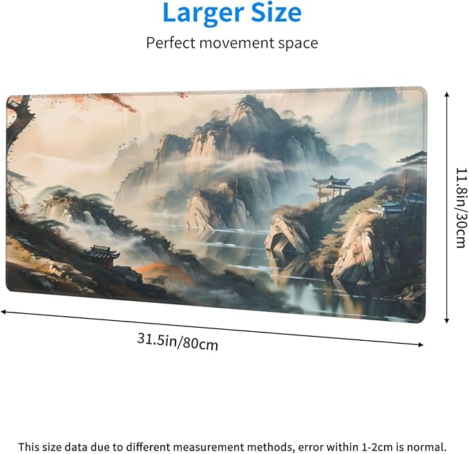 Large Mouse Pads Anime Landscape Mountain Wilderness Wonderland Non-Slip Rubber - Image 4
