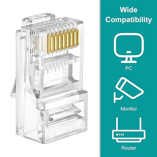 100-Pack Cat 6 Pass Through RJ45 Connectors - Image 5