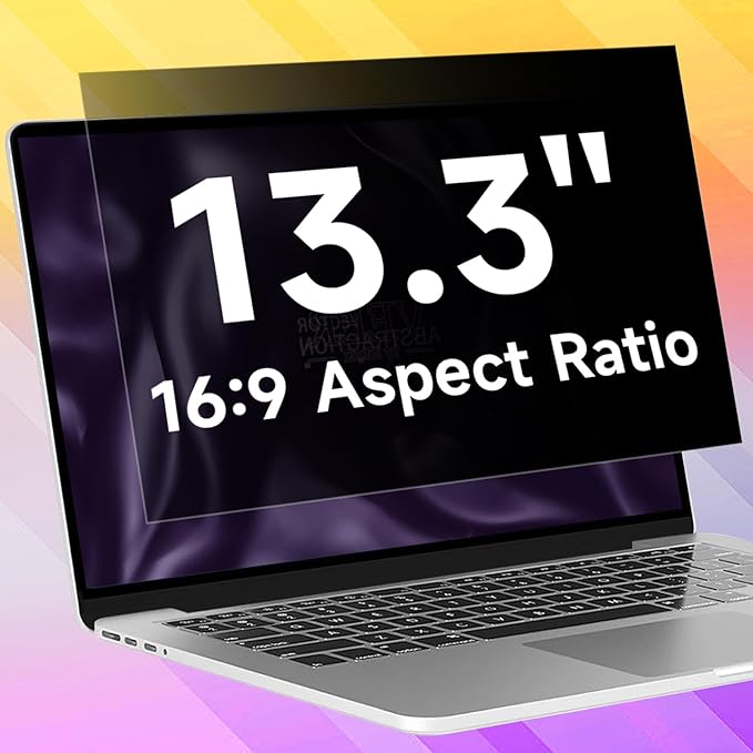 13.3 Inch 1920x1080P Laptop Privacy Screen Filter, Anti Blue Light Glare & Anti by ANTOGOOV