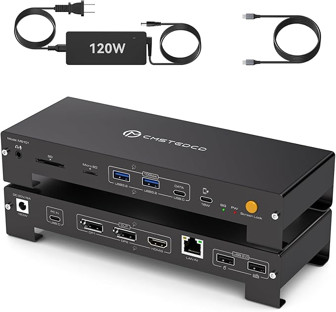 USB C Laptop Docking Station 3 Monitors 4K by PVBCTCSID