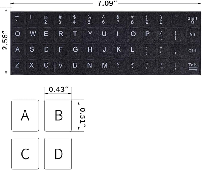 English Keyboard Stickers, 2 Pack Replacement Keyboard Letters Sticker - Image 6