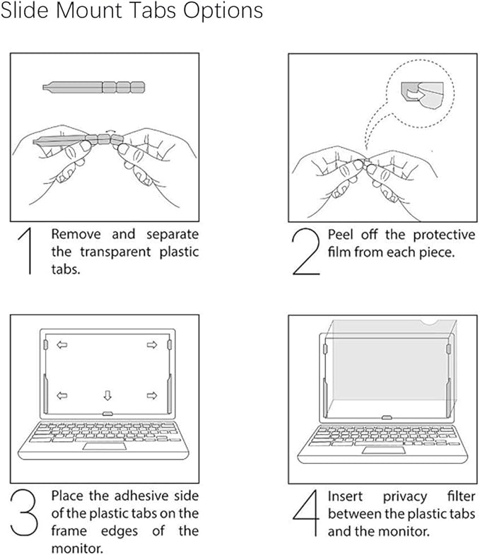 Privacy Filter Adhesive Strips and Slide Mount Tabs - Image 6