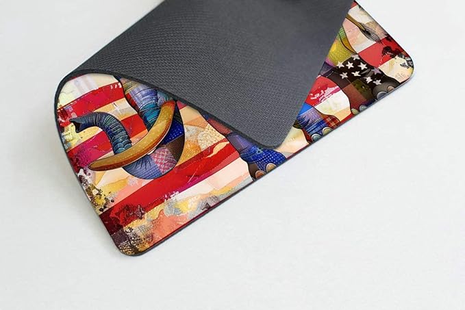 Square Mouse Pad American Flag，Colorful Baby Elephant-1, Gaming Mouse Pads - Image 3