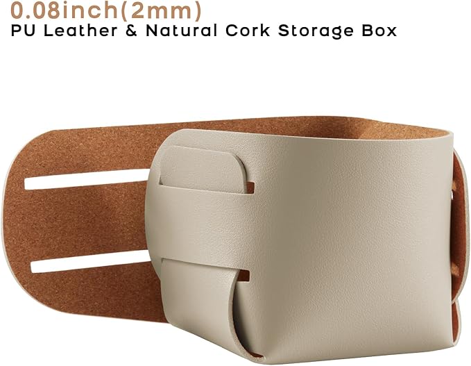 2-Pack Cork Leather Makeup Brush Holder Organizer - Image 2