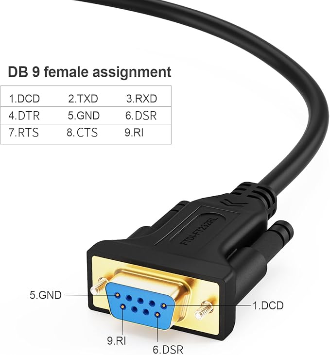 CableCreation USB to RS232 Serial Adapter, 10 Feet USB to DB9 Female Converter - Image 7