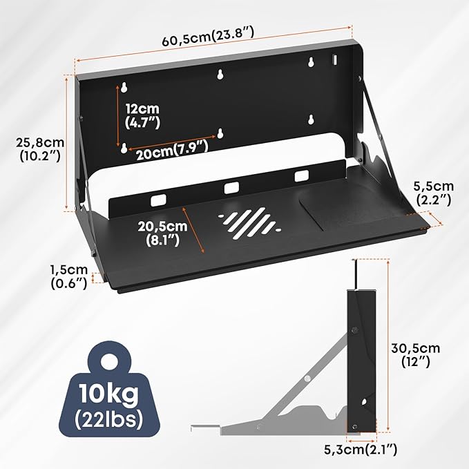 Flip Down Keyboard Tray Wall-Mount - Image 4
