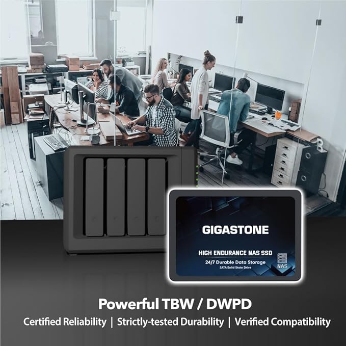 Gigastone 1TB NAS SSD Drive 24/7 Durable TLC High Endurance RAID Data Storage - Image 6