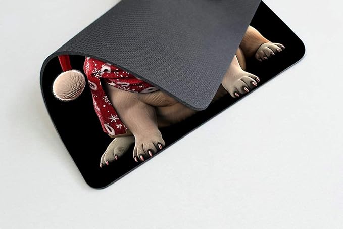 Square Mouse Pad 3D Dog-Santa Hat-1, Gaming Mouse Pads - Image 3